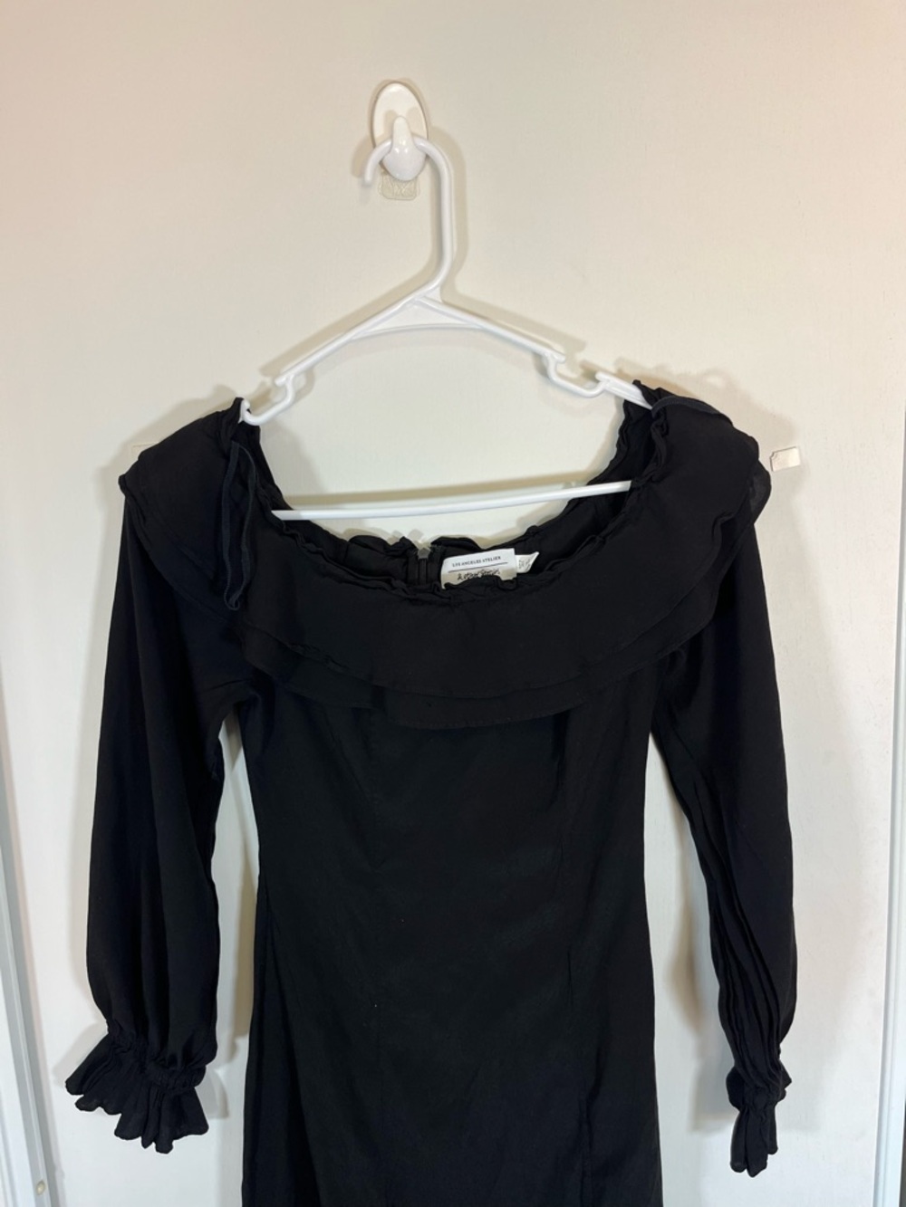 & Other Stories Layered Frill Tiered Black Maxi Dress Size 4 - Picture 4 of 8